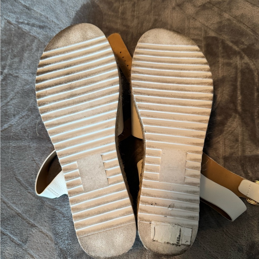 White Espadrille Platform Sandals - Picture 7 of 7